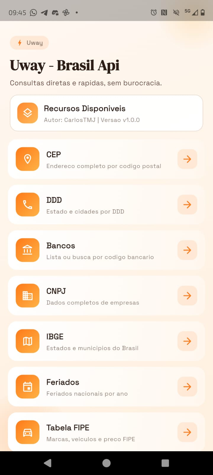 Screenshot Uway - Brasil Api 7